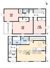 全居室2面採光で陽当たり良好です＾＾ リビング階段でご家族との距離がグッと縮まります。寝室には大型クローゼット付き。