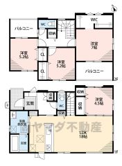 洗面所とキッチンが接しているウォークスルー設計になっています。家事動線が近いのはとても便利です。リビングは18帖以上の開放感あふれる空間です。