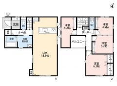 LDKは約18.6帖＾＾2ドア仕様の洋室があり、仕切れば2部屋に変更可能です＾＾南向きのバルコニー＾＾