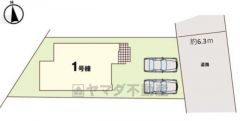 前面道路は6ｍ以上と広く駐車がスムーズにできます＾＾ カースペースは停めやすい並列駐車2台付きです。