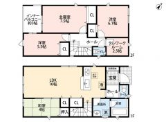 LDKと和室合わせて広々20帖。リビング収納2カ所・インナーバルコニー・テレワークルーム有＾＾