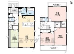 LDKと和室を合わせると20帖以上。開放感のあるリビングです。家具の配置も様々なパターンが考えられますよ＾＾