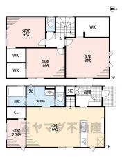 LDK広々16帖。SIC・パントリー・WIC＾＾リビング階段。全居室収納・フローリング。