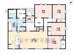 敷地面積65坪以上。LDK広々約18帖。 WIC・洗面室カウンター・ファミリークローク・パントリー有＾＾