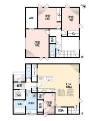 LDK広々18帖。SIC・パントリー・WIC＾＾リビング階段。全居室収納・フローリング。