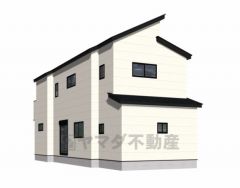 （2号棟）完成予想図。10年間の瑕疵保証が付いた安心の新築戸建。最新の設備で気持ちの良い新生活を送りませんか。