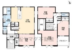 LDK広々18.5帖＾＾ パントリー・SIC・WIC・南面バルコニー有＾＾ 全室2面採光で日当たり良好＾＾