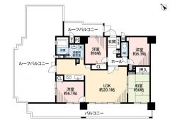 最上階。2025年7月リノベーション・リフォーム済＾＾広々3面バルコニー有。LDK20帖以上＾＾全居室6帖以上。リビング隣には、ホッとできる和室を用意＾＾