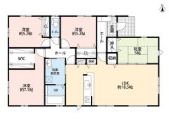 リビングは18.5帖のゆとりのある空間。和室を合わせると23.5帖の大空間となります。主寝室にWIC付き＾＾