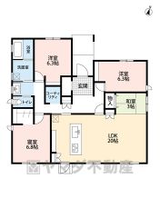 生活導線の良い平屋住宅＾＾ LDK広々約20帖。安全性、機能性に優れたオール電化。WIC2ヵ所・リビングにエアコン有。 全居室フローリングでお掃除ラクラク＾＾