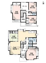 ゆとりのある5ＬＤＫの間取り。全居室収納完備＾＾ リビングは広々20帖。南面バルコニー2カ所にあり陽当り・風通し良好＾＾