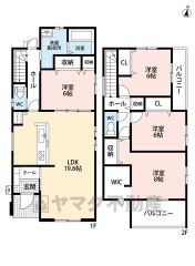 主寝室は約8帖あり、WIC付きです＾＾バルコニー2カ所あり＾＾