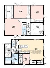 家族間のコミュニケーションが増えるリビングイン階段＾＾WICやSICなど収納スペースも豊富です＾＾お掃除しやすいオールフローリング＾＾