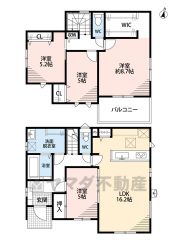 LDK広々16.2帖＾＾ WIC・南東バルコニー・パントリー・廊下収納有＾＾ 全居室フローリングでお掃除ラクラク＾＾
