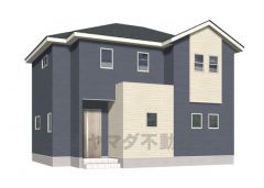 （3号棟）完成予想図。ホワイトを基調としたシンプルで飽きの来ない外観です。 設備仕様も充実した新築戸建です。 快適でゆとりのある生活空間で新生活を始めましょう^^