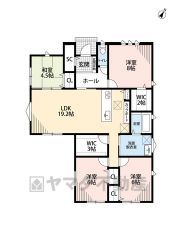 オール電化＾＾平屋。 LDK広々19.2帖。 パントリー、WIC、SIC、和室、ファミリークローク有。