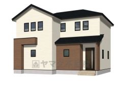 （2号棟）完成予想図。ホワイトを基調としたシンプルで飽きの来ない外観です。 設備仕様も充実した新築戸建です。 快適でゆとりのある生活空間で新生活を始めましょう^^