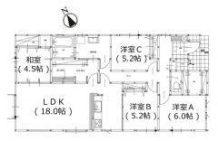 生活導線の良い平屋＾＾LDK広々18帖。ファミリークローク・スタディカウンター・SIC・WIC・和室有＾＾