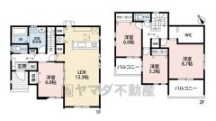 ウォークインクローゼット・シューズインクローク・パントリー・各階廊下収納完備＾＾リビングと隣接する洋室を一体利用すると約25帖の大空間です。