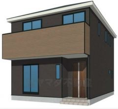 完成予想図。ブラウンを基調としたシンプルで飽きの来ない外観です。流行に左右されないベーシックなカラーリングは、永住にふさわしい佇まいです。
