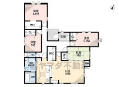 LDK広々約18帖＾＾ 生活導線の良い平屋住宅＾＾ 和室・ファミリークローク・パントリー・スタディーカウンターあり＾＾