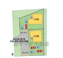 1号棟。余裕のあるカースペース3台を確保＾＾ご夫婦共に1台ずつや急な来客、友人などのお車も安心して停めることが出来ます＾＾