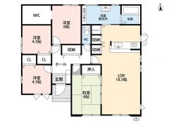 生活導線の良い平屋住宅＾＾LDK広々18.5帖＾＾ WIC・パントリー・洗面室カウンター有＾＾