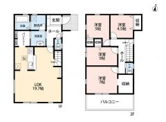 LDK広々約19.7帖。 パントリー・バルコニー有。ご家族のコミュニケーションが増えるリビング階段です＾＾全居室フローリングでお掃除ラクラク＾＾