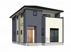 完成予想図。 流行に左右されないベーシックなカラーリングは、永住にふさわしい佇まいです＾＾インナーバルコニーがアクセントとなったハイセンスな外観です。