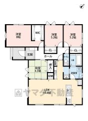 生活導線の良い平屋。LDK広々19.6帖。 パントリー・WIC・スタディカウンター・洗面脱衣室パイプハンガー・和室有り＾＾