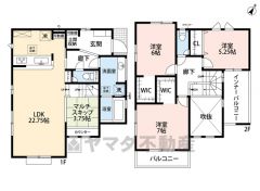 LDK広々約22.75帖。 2面バルコニー・WIC2ヵ所・土間収納・マルチスキップ有＾＾