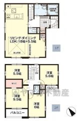 玄関にはシューズインクローク付き＾＾LDKは18帖と5.5帖あり、広々と使えますし、将来間仕切り可能です＾＾ライフステージによって変化可能な間取りです＾＾
