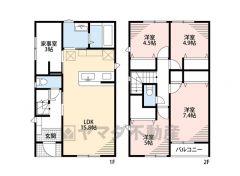 LDK広々約16帖。角地で風通し・陽当たり良好＾＾ 3帖の家事室あり＾＾2F4部屋。オールフローリングでお掃除ラクラク＾＾