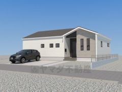 完成予想図。ホワイトを基調としたシンプルで飽きの来ない外観です。流行に左右されないベーシックなカラーリングは、永住にふさわしい佇まいです。