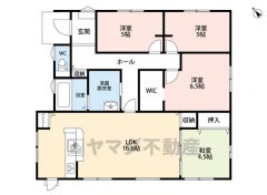 DK広々16帖以上。 生活導線の良い平屋建て。南西向きで陽当たり良好＾＾