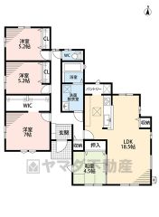生活導線の良い平屋建。 LDK広々18.5帖。 和室・パントリー・WIC有＾＾