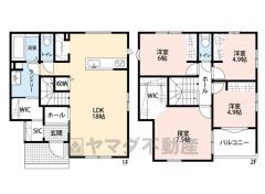 LDK広々18帖＾＾ パントリー・WIC・SIC・バルコニー・FLC有＾＾ リビング階段。3面採光のリビングで陽当たり、風通し良好＾＾