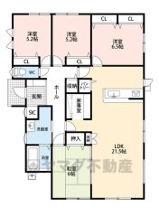 敷地面積約81坪以上。 LDK広々約21.5帖。生活導線が良い平屋住宅。パントリー・SIC・家事室・和室有り。