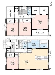 LDK広々焼く16帖。パントリー・WIO2箇所・SIC・2面バルコニー＾＾