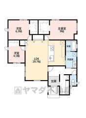生活導線の良い平屋住宅＾＾ LDK広々約20帖。安全性、機能性に優れたオール電化。WIC2ヵ所・リビングにエアコン有。 全居室フローリングでお掃除ラクラク＾＾