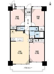 オールフローリングの3LDKです＾＾各居室収納