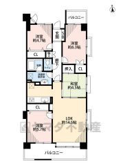 4ＬＤＫのゆとりのある暮らしが実現。 角部屋・2面バルコニーで陽当り・風通し良好。全居室収納有り＾＾