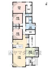 WICとファミリークローク付きの平屋＾＾ファミリークロークから出入りできる土間スペースあり＾＾