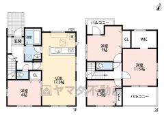 玄関側とキッチン側の2方向から出入り可能な洗面脱衣室＾＾広々とした主寝室は約11.5帖＾＾