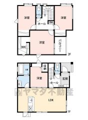 LDKと隣接する洋室を合わせると20帖以上の大空間＾＾2階の居室も全て7帖以上と家具を置いてもゆとりのある広さです＾＾オールフローリングでお掃除もラクラク＾＾