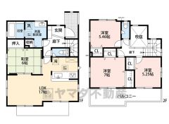 LDK広々17帖＾＾ 和室・ワイドバルコニー有＾＾ リビングは3面採光で陽当たり風通し良好＾＾ 玄関上部の吹抜は、明るく開放的な空間を演出します。