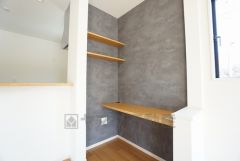 対面キッチン横にあるスタディーコーナー。キッチンからお子様のお勉強にも目が届きます。