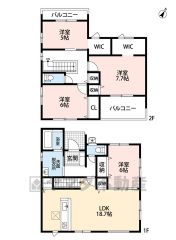 2面バルコニーと2面採光で光そそぐ空間設計。