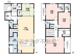 敷地面積68坪以上。 SIC・WIC3カ所・バルコニー2カ所、ファミリークローク有り。家族のコミュニケーションが増える「リビング階段」です。バルコニーに洗濯物を干すときも、最短距離で移動できますよ＾＾