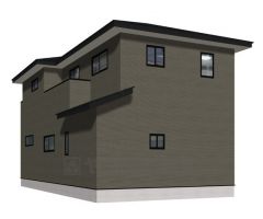 （1号棟）完成予想図。10年間の瑕疵保証が付いた安心の新築戸建。最新の設備で気持ちの良い新生活を送りませんか。